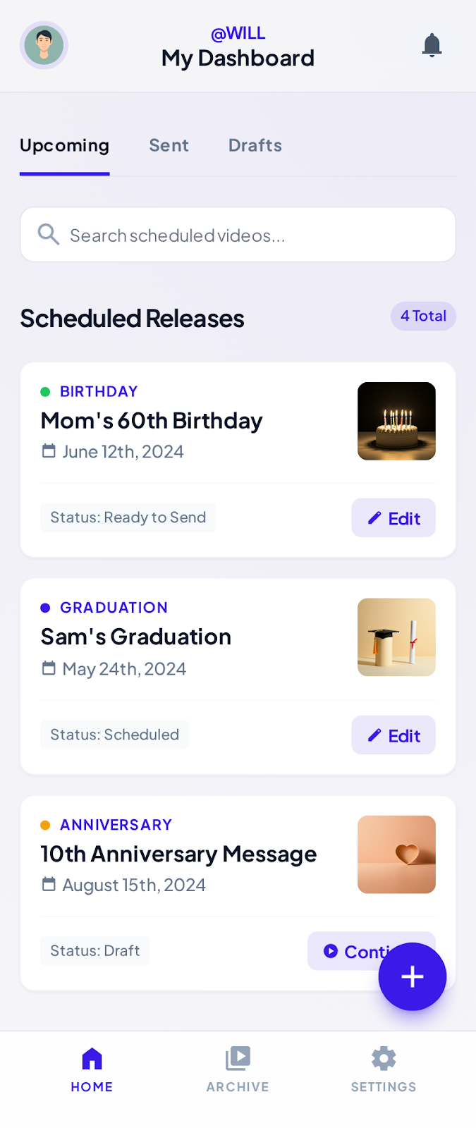 Video Message Scheduler
