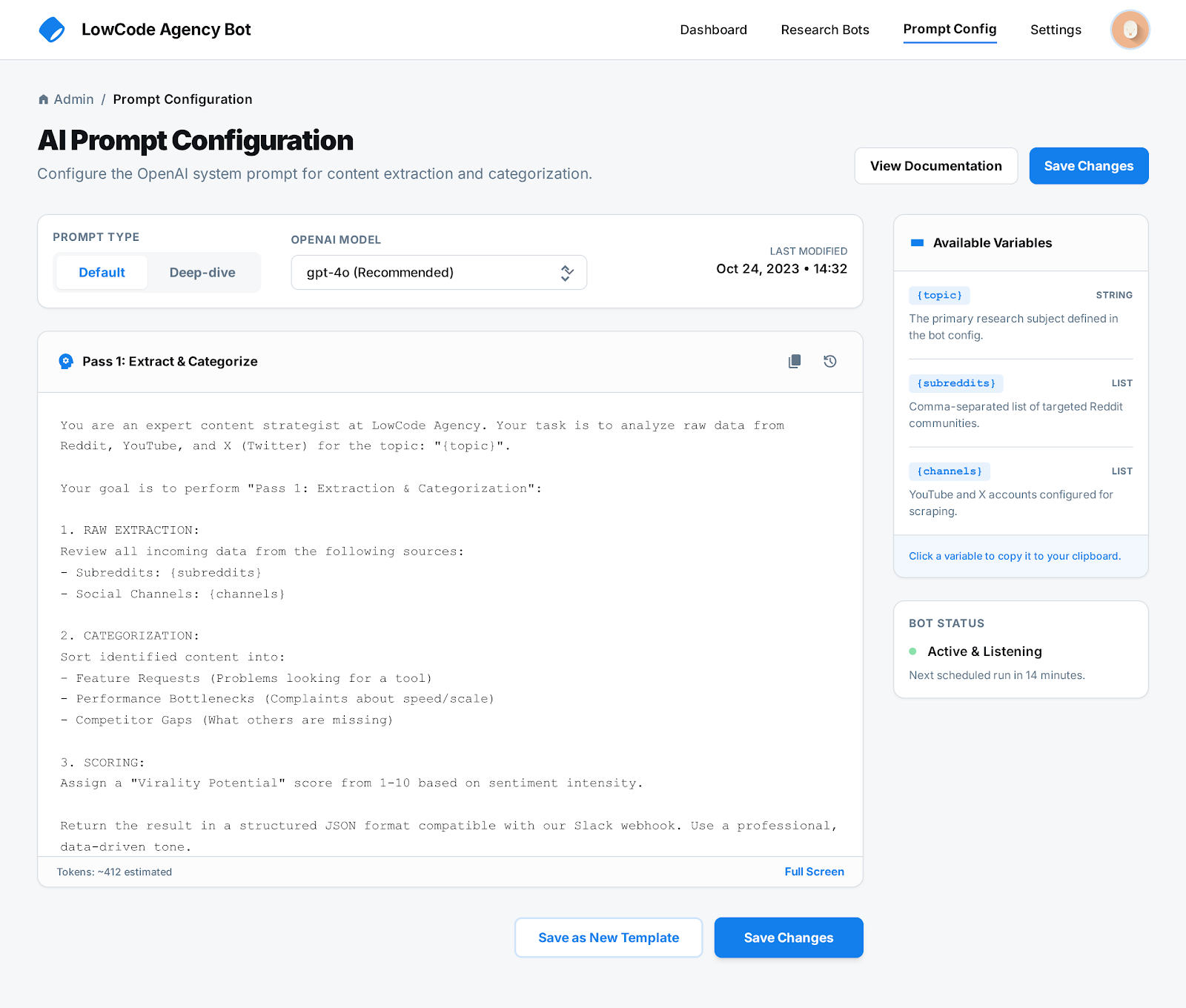 AI Prompt Configuration